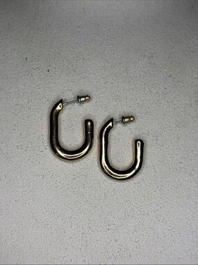 Gold Open Hoop Paperclip Earrings - Women Accessories